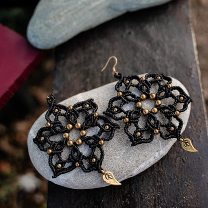 Black Mandala Earrings