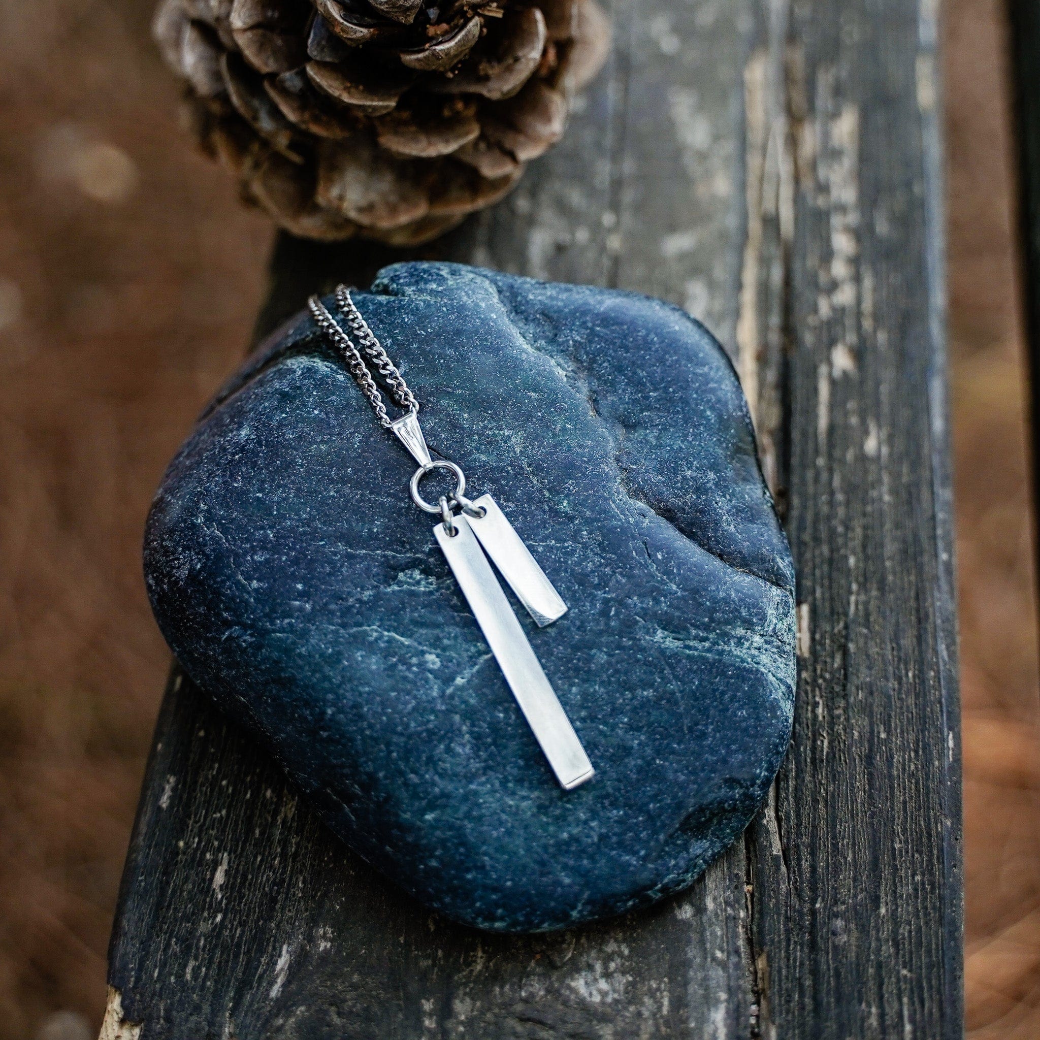 Engravable Double Bar Necklace