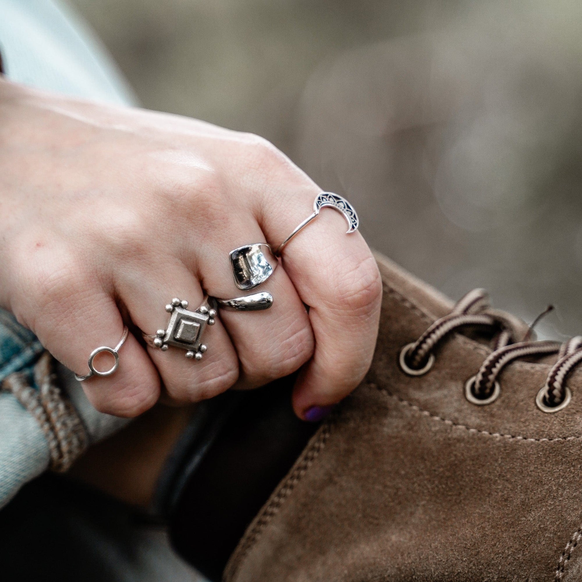 Ethnic ring Circle Silver Ring