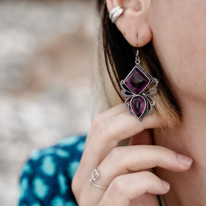 Purple Butterfly Earrings