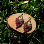 Macrame earrings Armenistis Burgundy Earrings